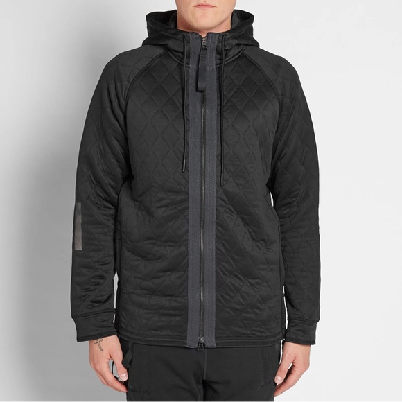 Adidas Consortium Day One Quilted Zip Up Black Hoodie Jacket Men’s Medium - Picture 1 of 9